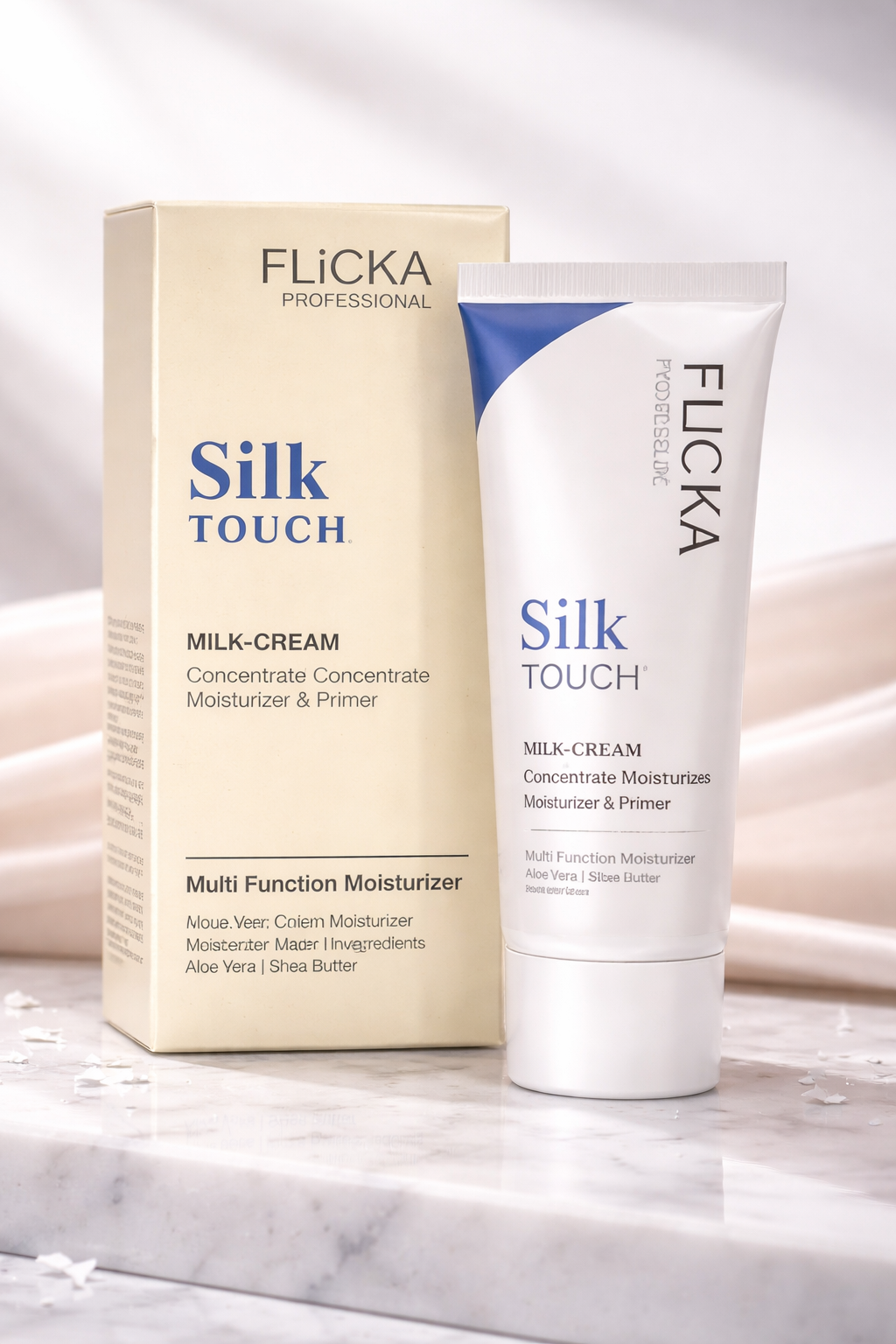 FLICKA Professional Silk Touch Milk-Cream Concentrate 60g | 3-in-1 Moisturizer, Primer & Makeup Base | Multi-Function Hydrating Face Cream