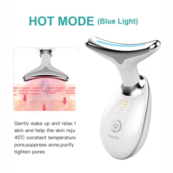 Neck Lifting And Tightening Massager EMS Microcurrent Face And Neck Device With LED Light